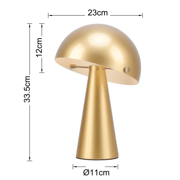 LAMPE DE TABLE EN ACIER PEINT DORÉ E27 CHANTERELLE