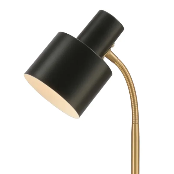 LAMPE DE TABLE E27 NOIRE ET DORÉE GEMMA