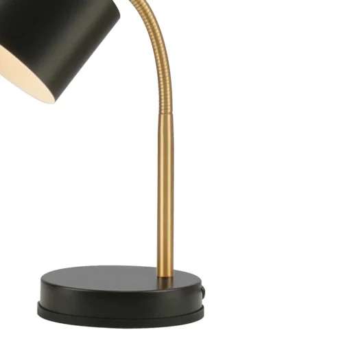 LAMPE DE TABLE E27 NOIRE ET DORÉE GEMMA