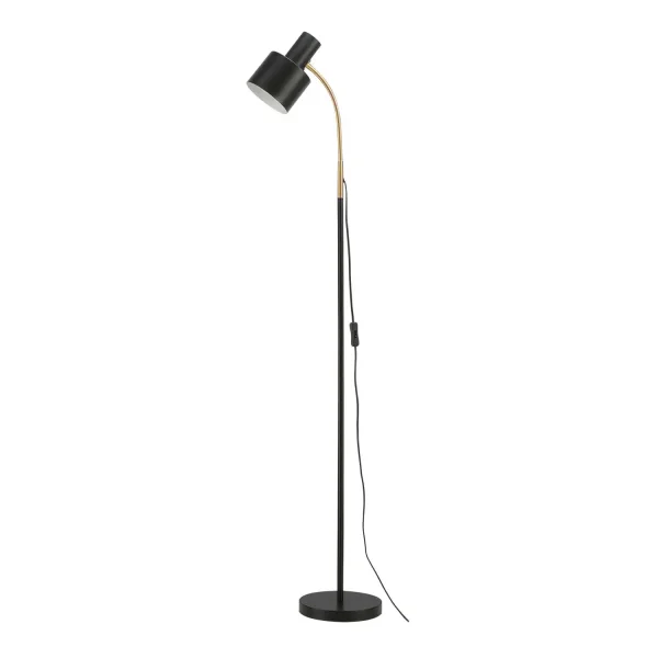 LAMPADAIRE E27 NOIR ET DORÉ GEMMA