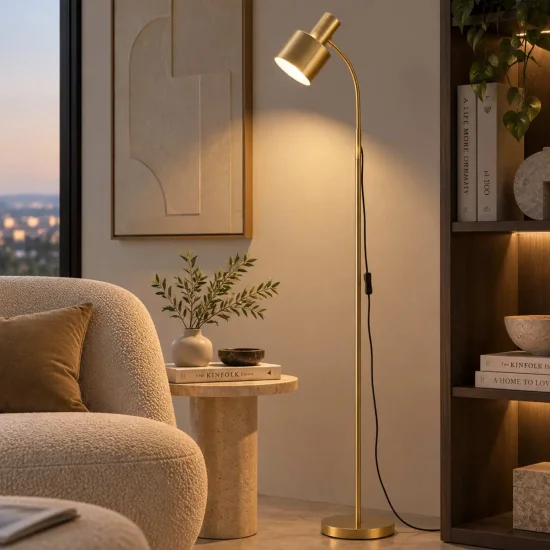 LAMPADAIRE E27 DORÉ GEMMA