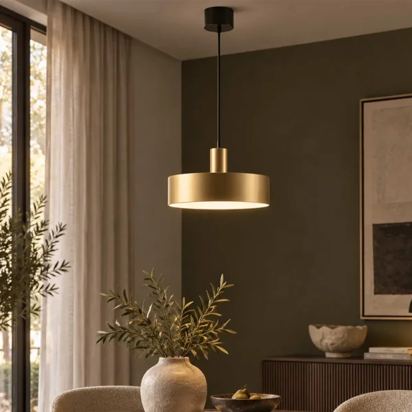 LAMPE DE PLAFOND E27 NOIRE ET DORÉE GEMMA