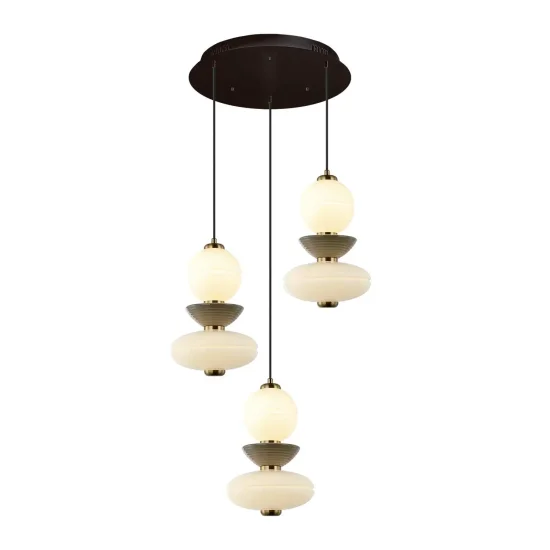 LAMPE DE PLAFOND 3 LUMIÈRES LED 30W CCT CÉRAMIQUE/VERRE HATHOR 2