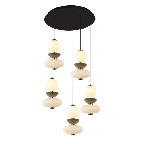 LAMPE DE PLAFOND LED 5 LUMIÈRES 50 W CCT EN CÉRAMIQUE ET VERRE HATHOR
