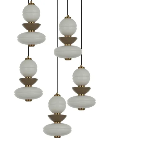 LAMPE DE PLAFOND LED 5 LUMIÈRES 50 W CCT EN CÉRAMIQUE ET VERRE HATHOR
