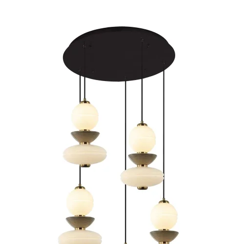 LAMPE DE PLAFOND LED 5 LUMIÈRES 50 W CCT EN CÉRAMIQUE ET VERRE HATHOR