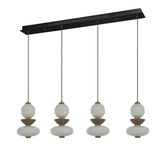 LAMPE DE PLAFOND 4 LUMIÈRES LED 40W CCT CÉRAMIQUE/VERRE HATHOR 2