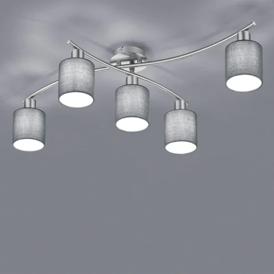 LAMPE DE PLAFOND 5 LUMIÈRES PICCOLO GRISES 2