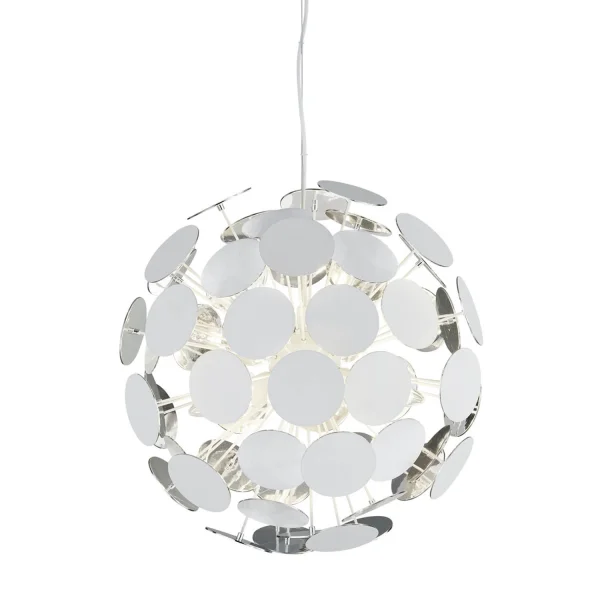 LAMPE PENDENTIF KARIN BLANCHE ARGENTÉE