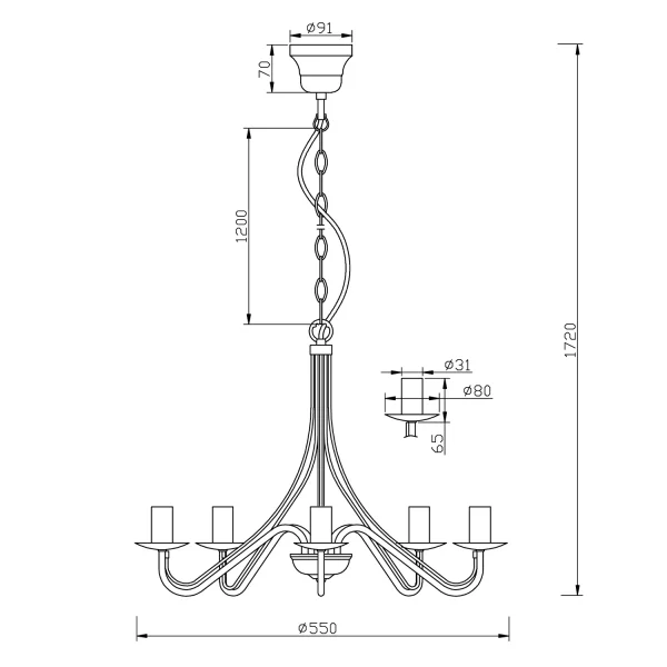 LAMPE DE PLAFOND 5 LUMIÈRES MIRANDA FORGES LAMPE DE PLAFOND 5 LUMIÈRES MIRANDA FORGES