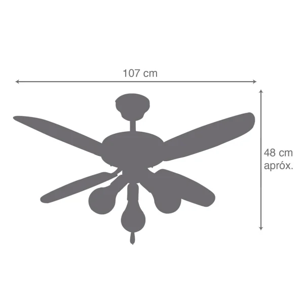 VENTILATEUR DE PLAFOND ARGENTÉ/ABRASÉ D’ABEILLE