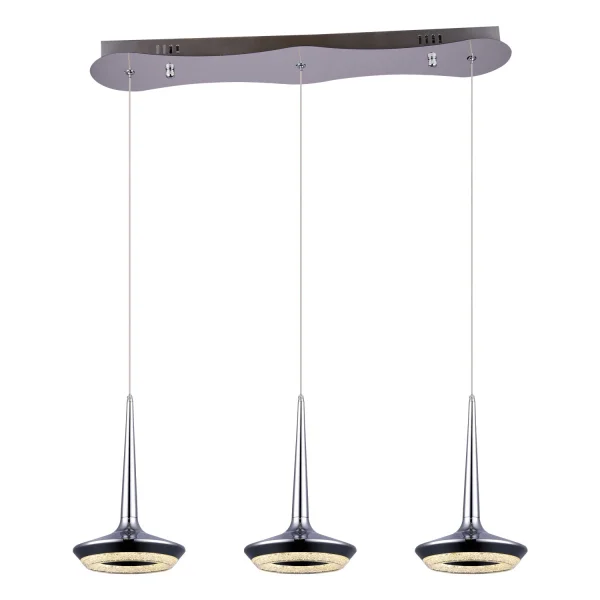 LAMPE DE PLAFOND LED 3 LUMIÈRES DE CHANTAGE 27W BARRE CHROMÉE