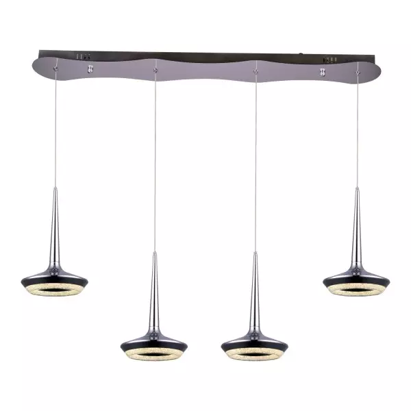 LAMPE DE PLAFOND LED 4 LUMIÈRES DE CHANTAGE 36W CHROME