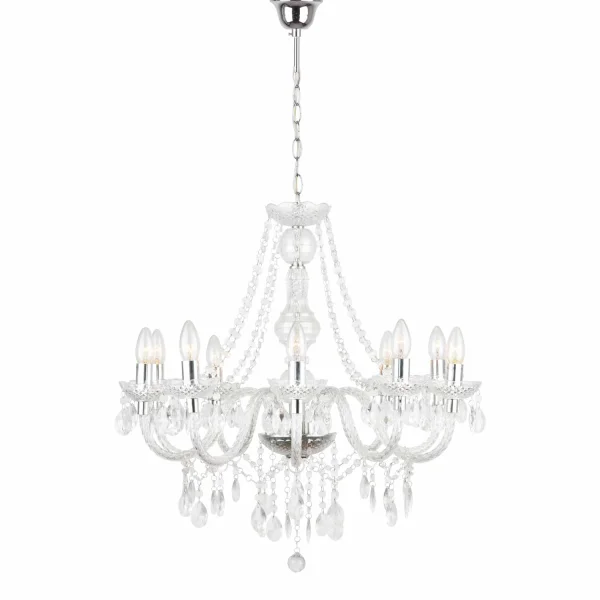 LAMPE DE PLAFOND 10 LUMIÈRES TRANSPARENTES LIONETTA