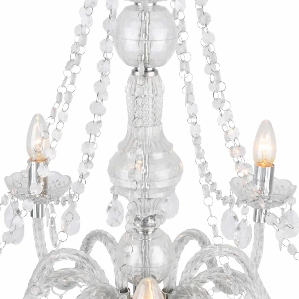 LAMPE DE PLAFOND 10 LUMIÈRES TRANSPARENTES LIONETTA