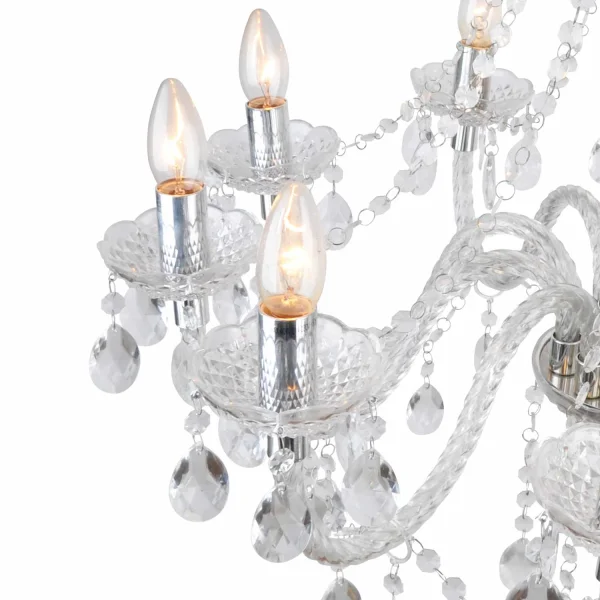 LAMPE DE PLAFOND 10 LUMIÈRES TRANSPARENTES LIONETTA