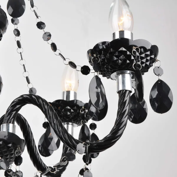 LAMPE DE PLAFOND 6 LUMIÈRES ROUGES NOIRES