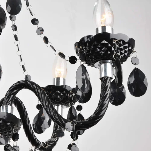 LAMPE DE PLAFOND 6 LUMIÈRES ROUGES NOIRES