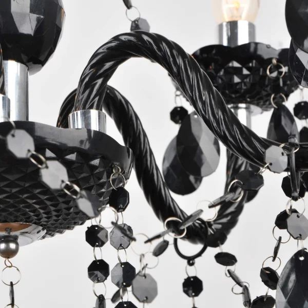 LAMPE DE PLAFOND 6 LUMIÈRES ROUGES NOIRES