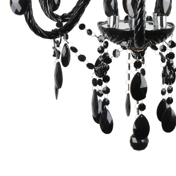 LAMPE DE PLAFOND 6 LUMIÈRES ROUGES NOIRES