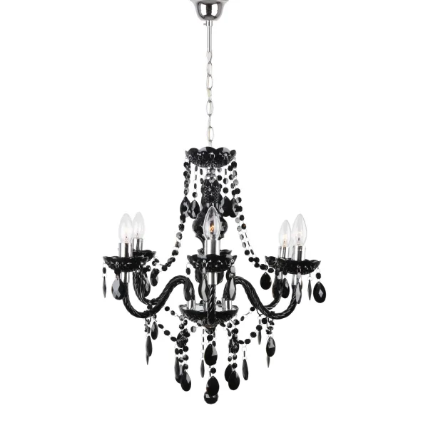 LAMPE DE PLAFOND 6 LUMIÈRES ROUGES NOIRES