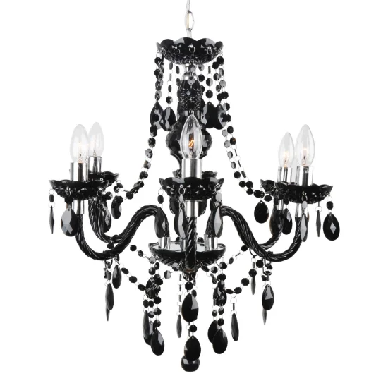LAMPE DE PLAFOND 6 LUMIÈRES ROUGES NOIRES 2