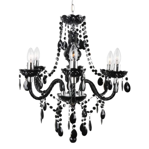 LAMPE DE PLAFOND 6 LUMIÈRES ROUGES NOIRES