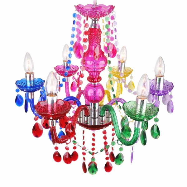 LAMPE DE PLAFOND 6 LUMIÈRES ITALINE MULTICOLORES