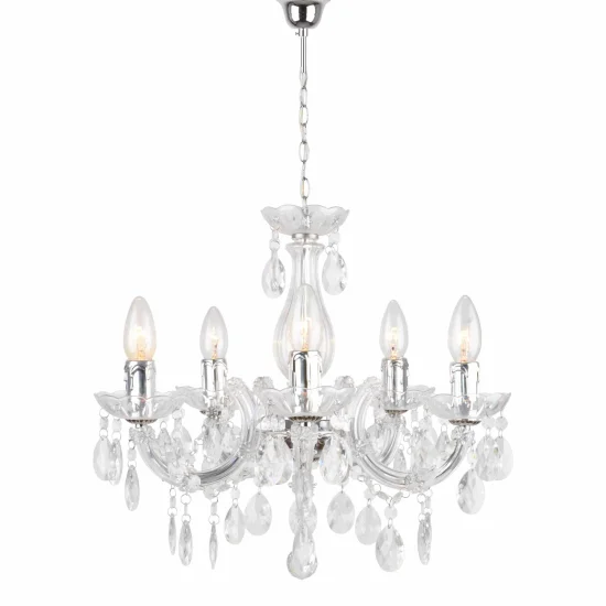 LAMPE DE PLAFOND 5 LUMIÈRES NICOLA TRANSPARENTES 2