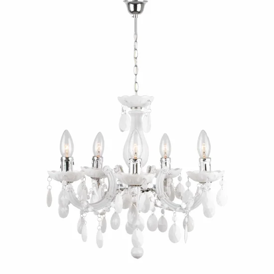 LAMPE DE PLAFOND 5 LUMIÈRES NICOLA BLANCHES 2