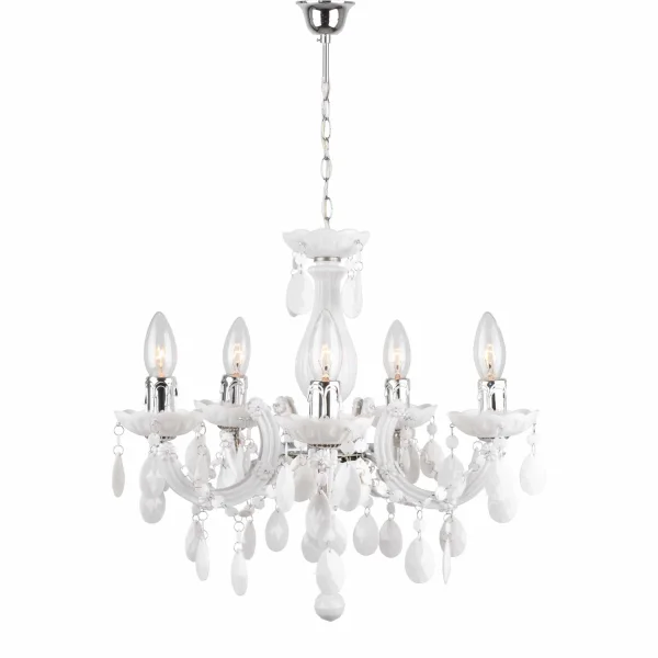 LAMPE DE PLAFOND 5 LUMIÈRES NICOLA BLANCHES