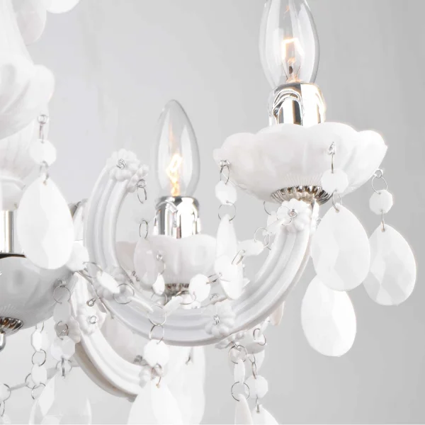 LAMPE DE PLAFOND 5 LUMIÈRES NICOLA BLANCHES