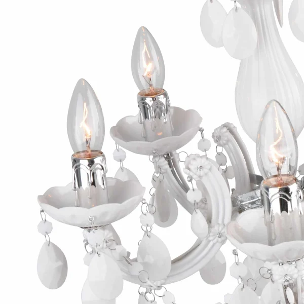 LAMPE DE PLAFOND 5 LUMIÈRES NICOLA BLANCHES