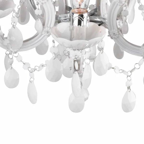 LAMPE DE PLAFOND 5 LUMIÈRES NICOLA BLANCHES