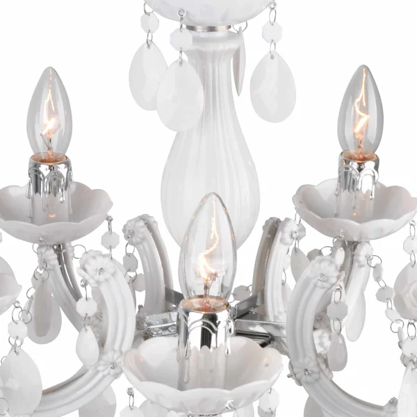 LAMPE DE PLAFOND 5 LUMIÈRES NICOLA BLANCHES