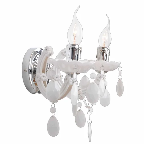 LAMPE MURALE 2 LUMIÈRES BLANCHES DE RESSORT