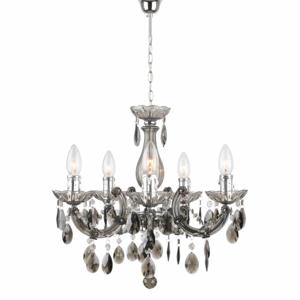 LAMPE DE PLAFOND 5 LUMIÈRES VIRGILIA FUMÉ