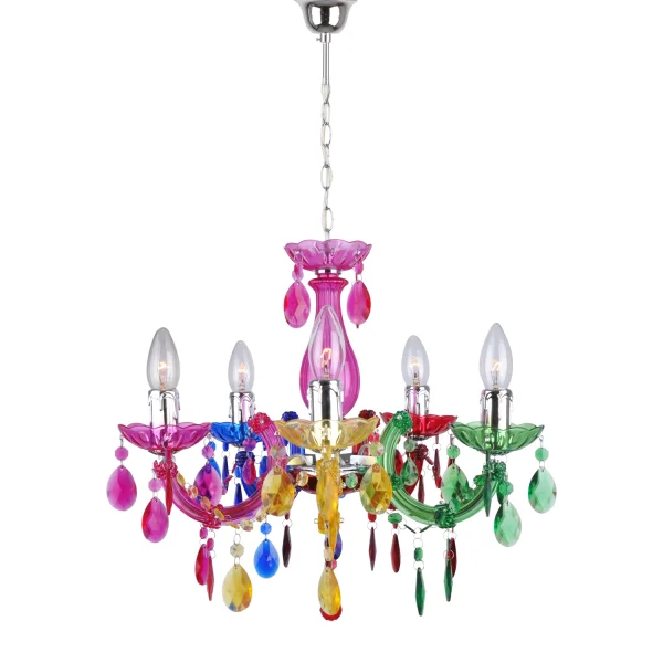 LAMPE DE PLAFOND 5 LUMIÈRES MULTICOLORES