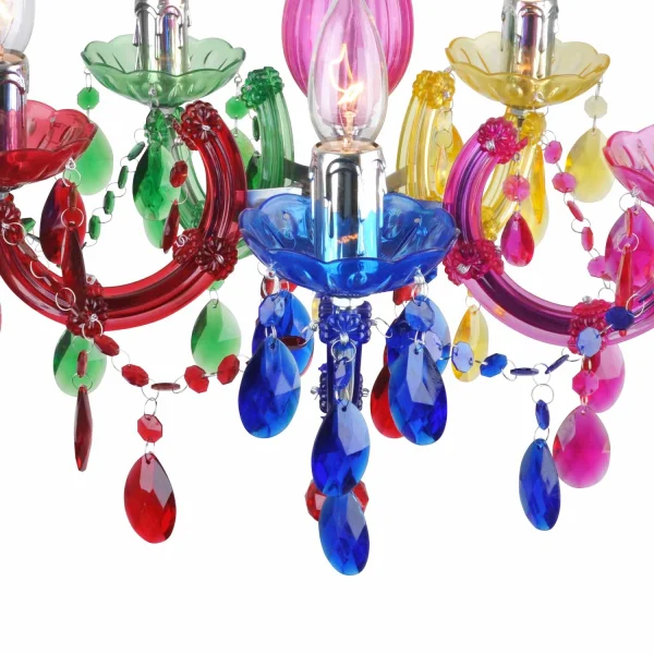 LAMPE DE PLAFOND 5 LUMIÈRES MULTICOLORES