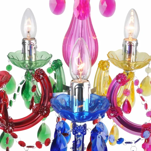 LAMPE DE PLAFOND 5 LUMIÈRES MULTICOLORES