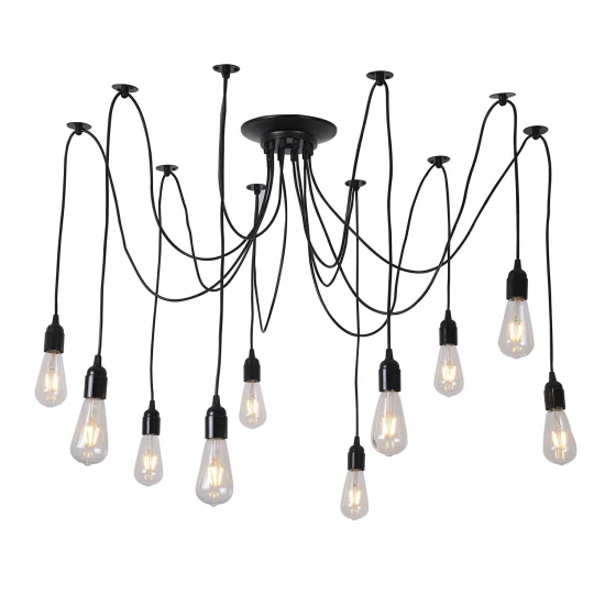 LAMPE DE PLAFOND 10 LUMIÈRES CARLA NOIRES