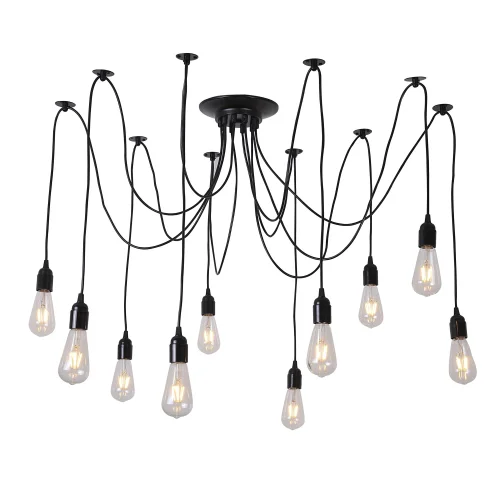 LAMPE DE PLAFOND 10 LUMIÈRES CARLA NOIRES