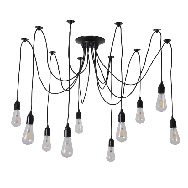 LAMPE DE PLAFOND 10 LUMIÈRES CARLA NOIRES