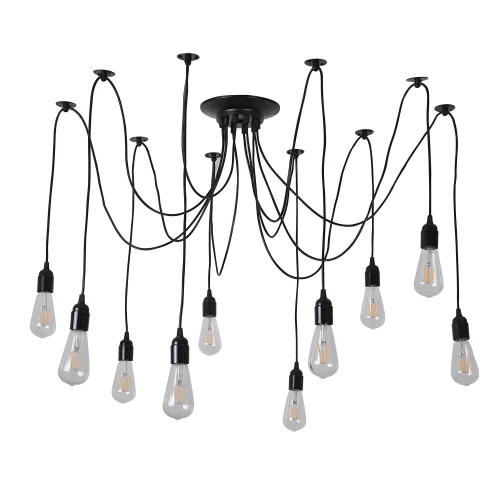 LAMPE DE PLAFOND 10 LUMIÈRES CARLA NOIRES