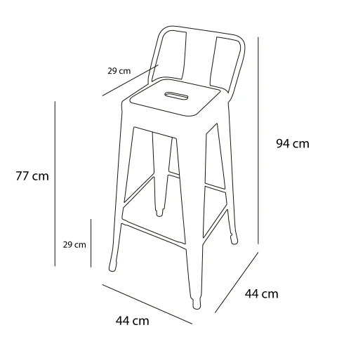 VIEUX TABOURET BLANC JOSÉPHINE HAUTE
