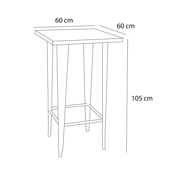 TABLE JOSÉPHINE BAR BLACK METAL