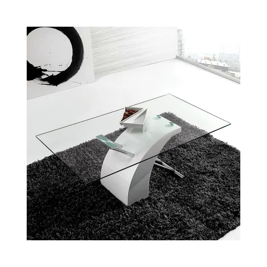 TABLE BASSE CLARITY TRANSPARENT/BLANCHE 2
