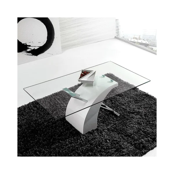 TABLE BASSE TRANSP/BLANCHE DE CLARTÉ TABLE BASSE TRANSP/BLANCHE DE CLARTÉ