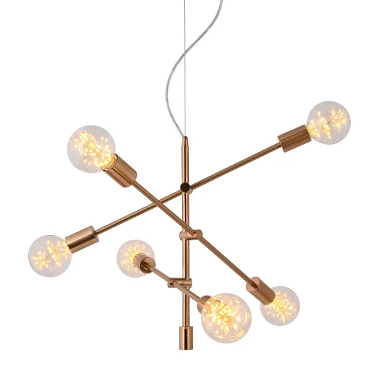 LAMPE DE PLAFOND JUPITER 6 LUMIÈRES DE BRONZE